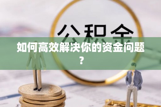 莿桐如何高效解决你的资金问题？