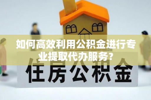 莿桐如何高效利用公积金进行专业提取代办服务？